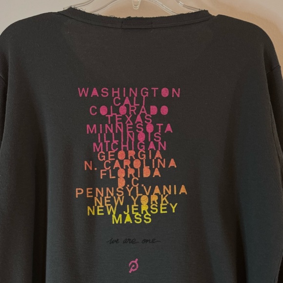 Peloton Vintage Cities shirt Thermal waffle knit long sleeve charcoal Large - Picture 2 of 9